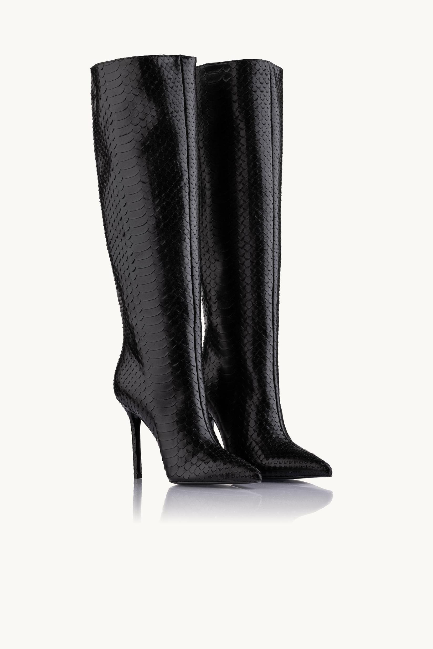Selected image for NAKA Ženske čizme na štiklu Dark Python crne