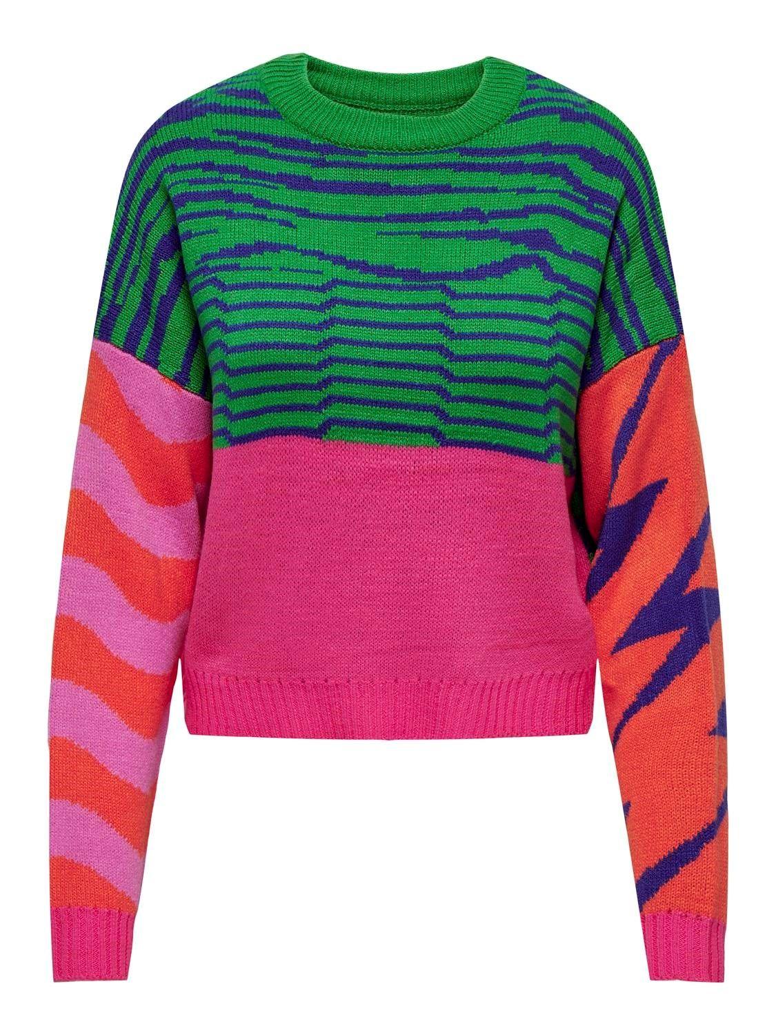 ONLY Ženski džemper 15309333 roze-zeleni