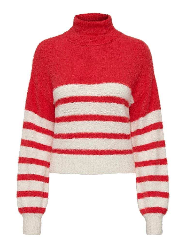 ONLY Ženski džemper Piumo, Crveno-beli