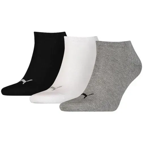 PUMA Unisex čarape, 3 komada, Crne, bele i sive