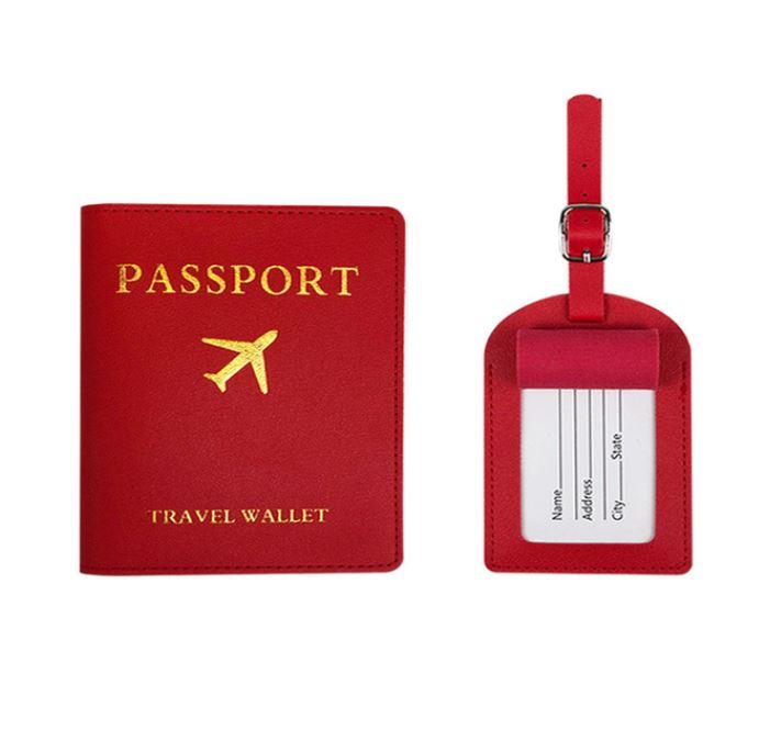 SHOPITO Futrola za pasoš i tag za kofer Avion crveni