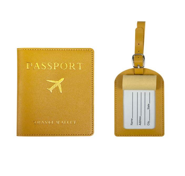 SHOPITO Futrola za pasoš i tag za kofer Avion žuti