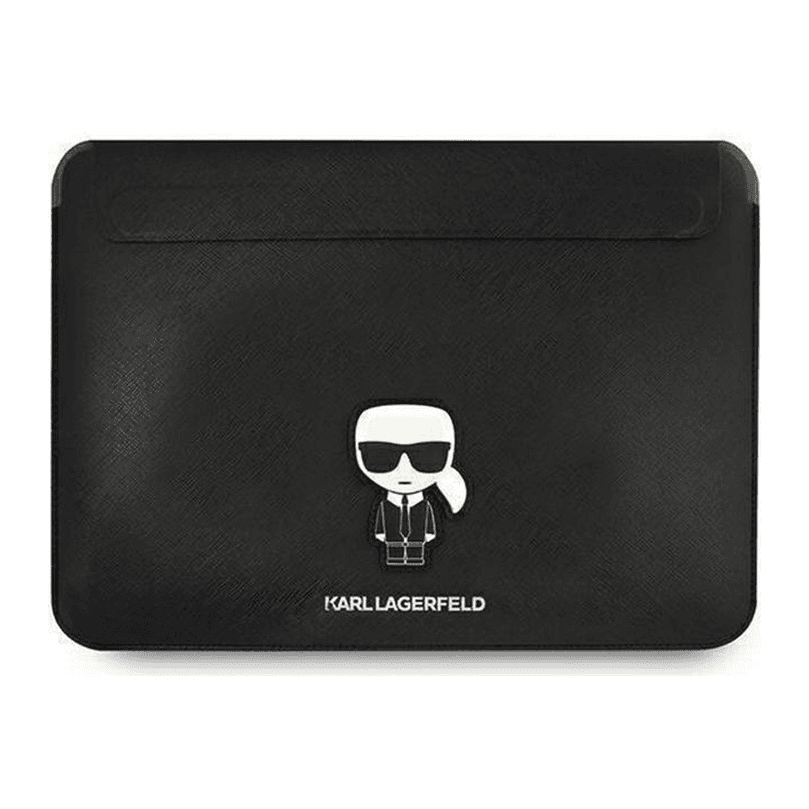 Torba za laptop Karl Lagerfeld Sleeve Saffiano Ikonik 16." crna (KLCS16PISFBK)