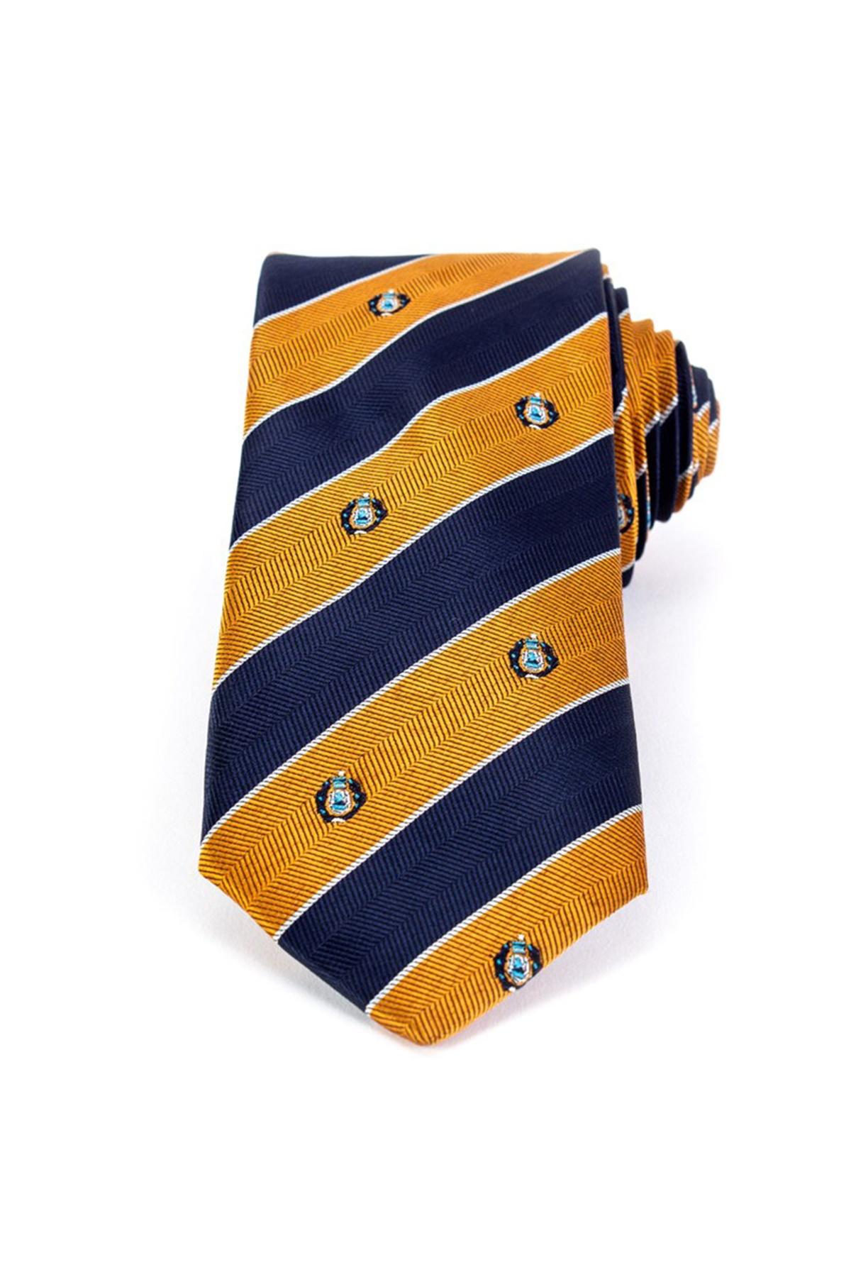 TUDORS Muška klasična kravata KR17004-100008 zlatno-teget