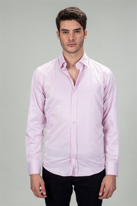 TUDORS Muška košulja Modern Slim fit bela roze