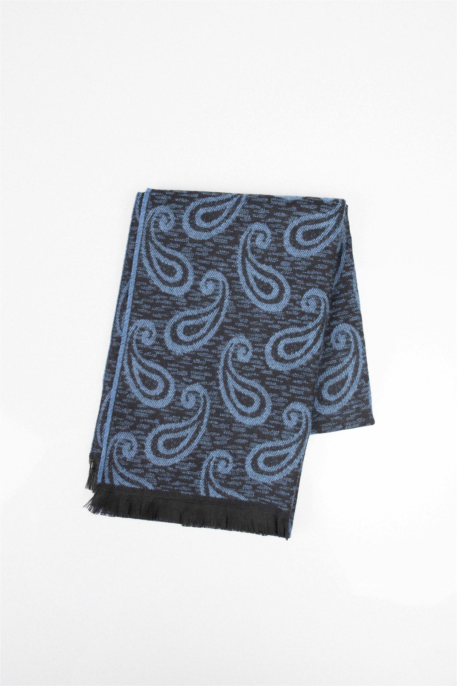 TUDORS Muški tkani šal SL220002-613 crno-plavi