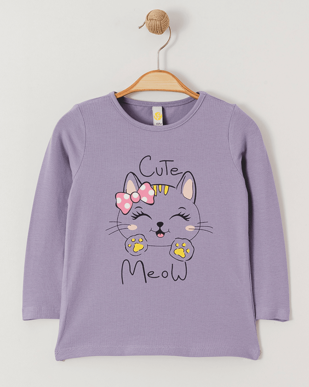 VIA GIRLS Majica za devojčice Cute Meow, Ljubičasta