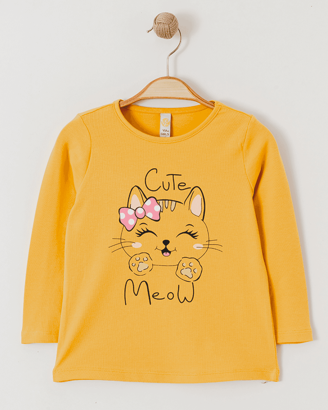 Selected image for VIA GIRLS Majica za devojčice Cute Meow, Žuta