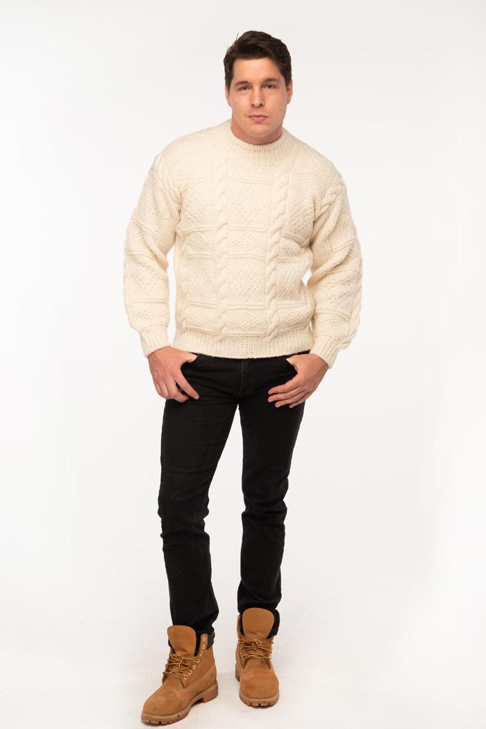 WOOL ART Muški džemper 17MS01 beli