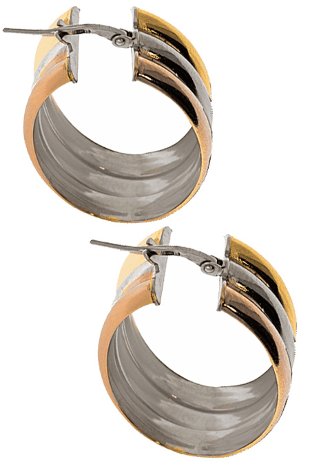 Ženske minđuše GS00390-7.80, italijansko srebro, trobojne