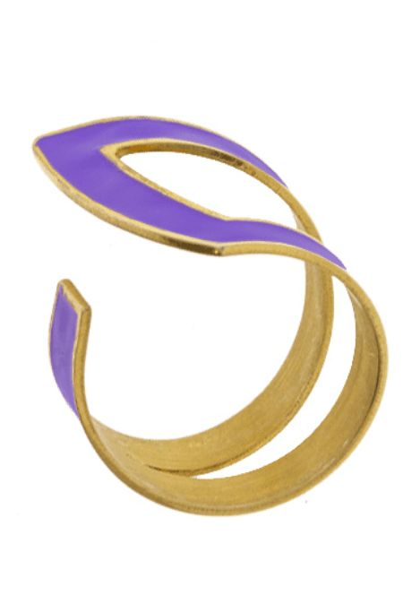 Ženski prsten GS00390-3.50, italijansko srebro, Zlatno-ljubičasti