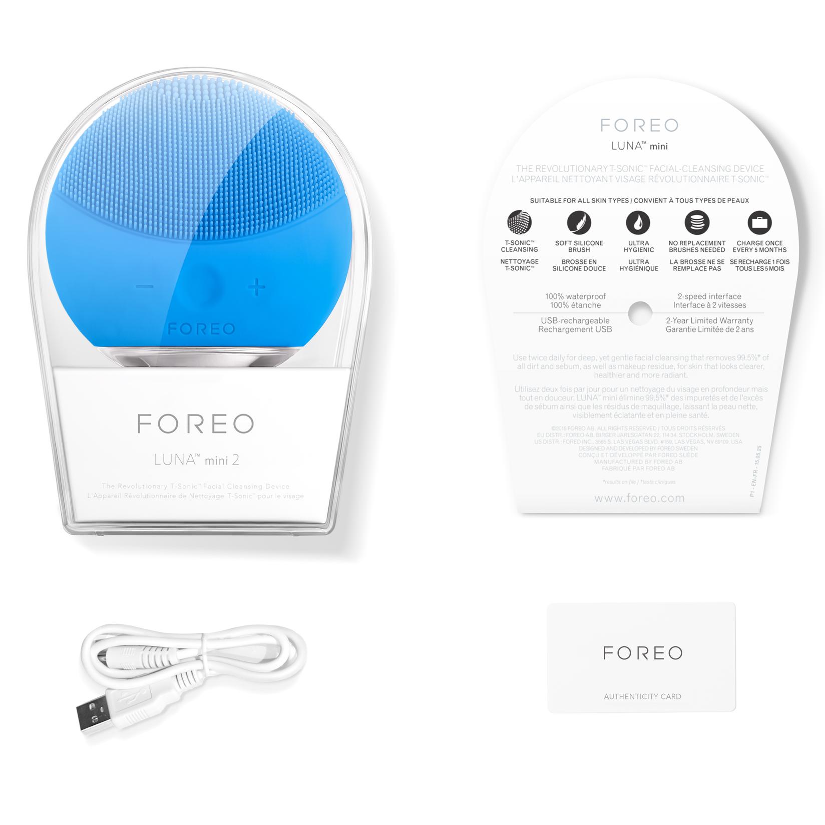 Selected image for FOREO LUNA Mini 2 Aquamarine sonični uređaj za čišćenje lica za sve tipove kože