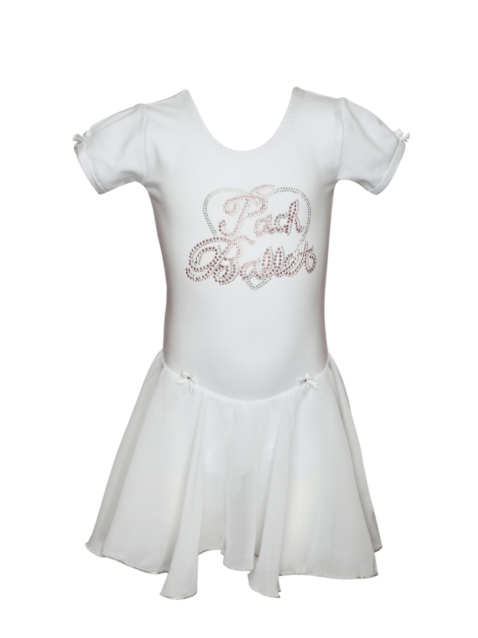 GALA UNIQ Triko sa suknjom za balet za devojčice 1221W beli