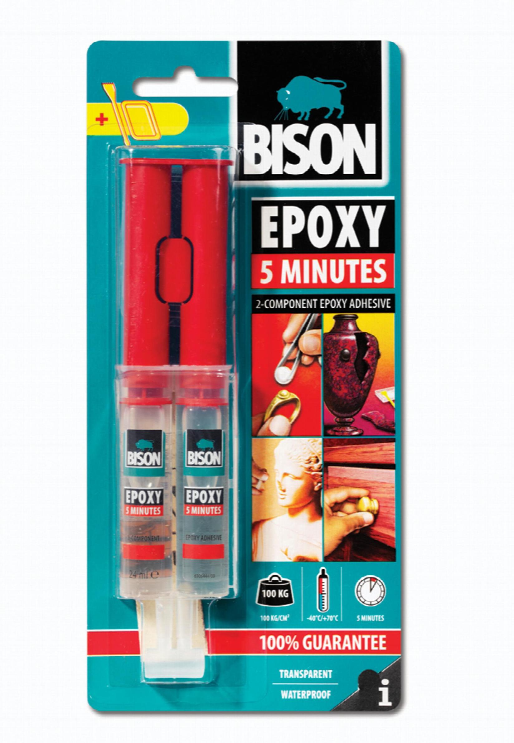 Selected image for BISON Dvokomponentni lepak Epoxy 5 Minutes 24 ml 153056