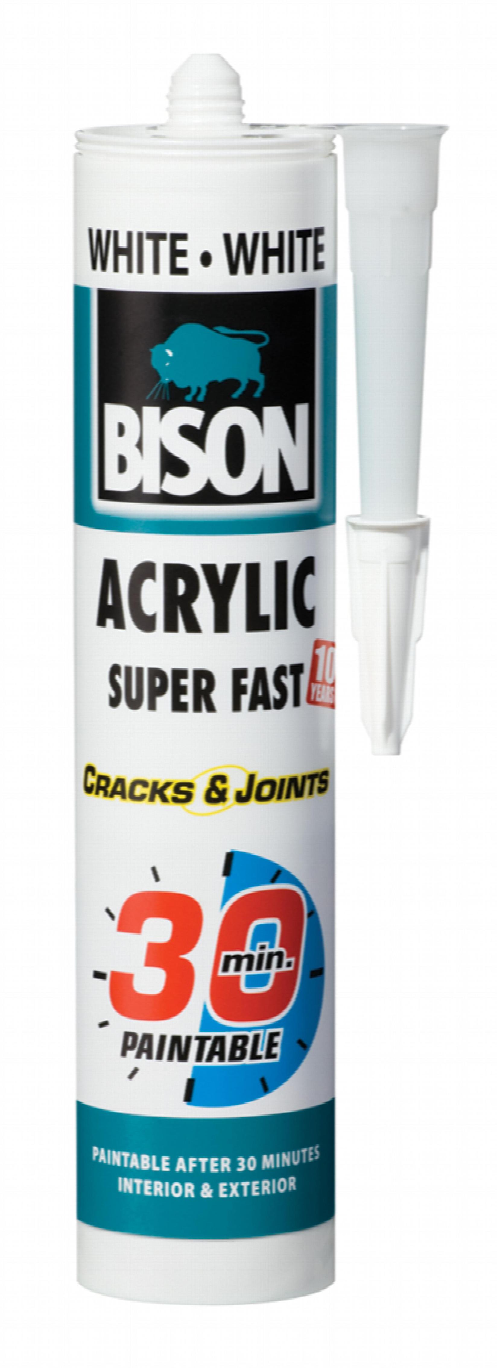 Selected image for BISON Silikon Acrylic 30 min White 300 ml Super Fast 144320