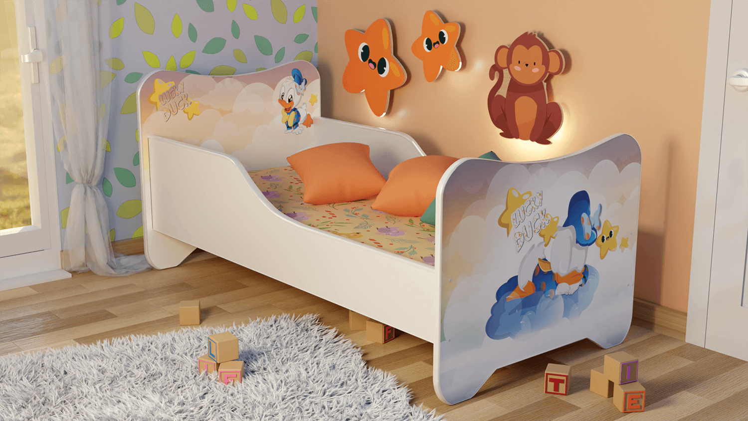 HAPPY KITTY Dečiji krevet Lucky Duck 160x80cm šareni