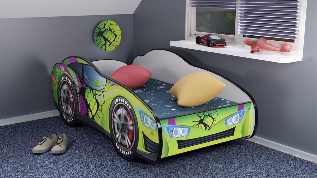 RACING CAR Dečiji krevet trkački auto Hero Smash 160x80cm šareni