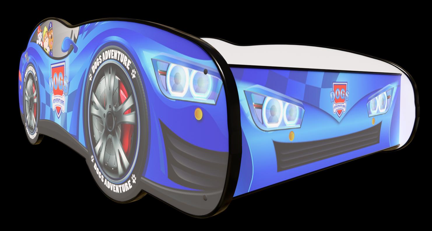 Selected image for RACING CAR Dečiji krevet trkački auto Dog Adventure 160x80cm plavi