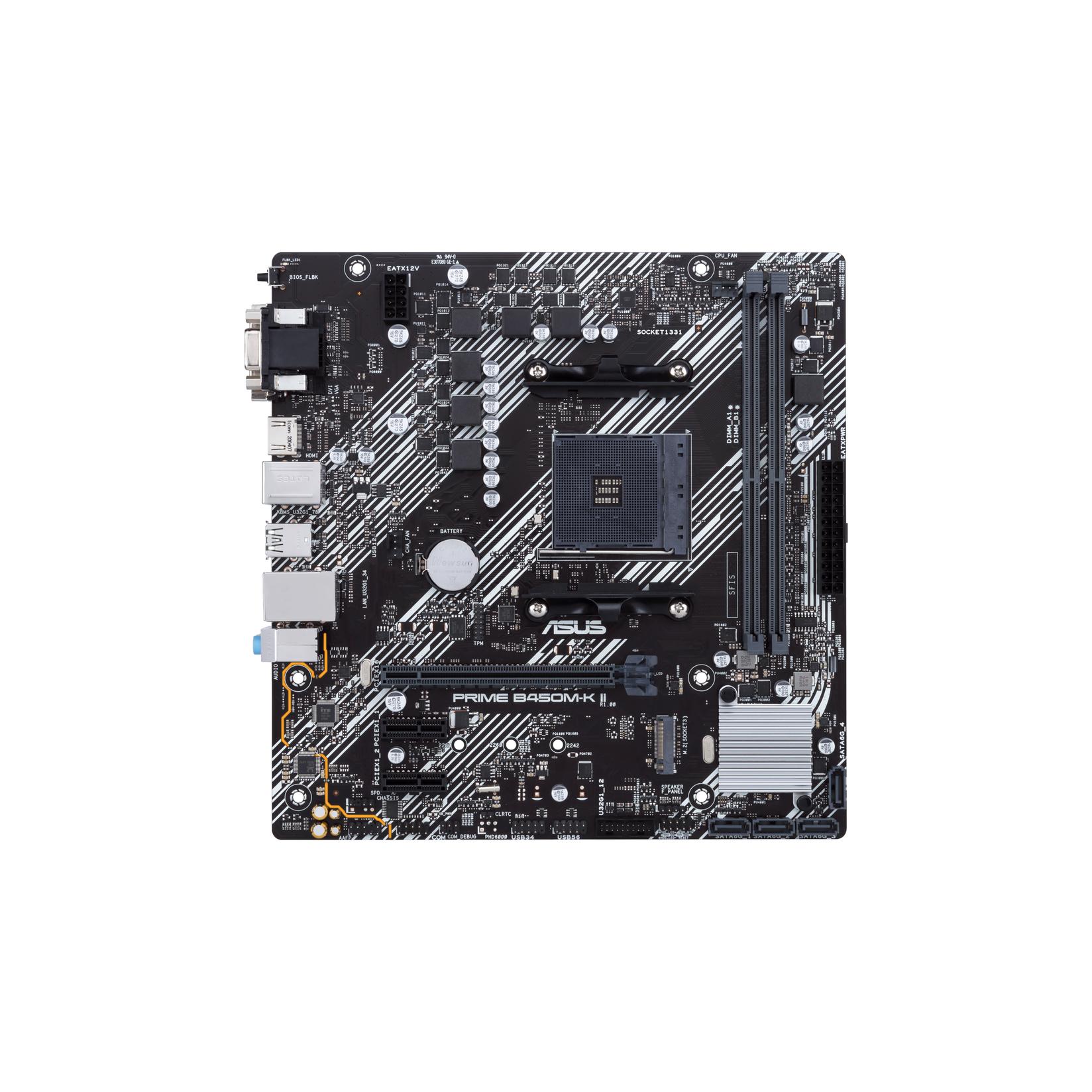 ASUS Prime B450M-K II AMD B450 Socket AM4 mikro ATX