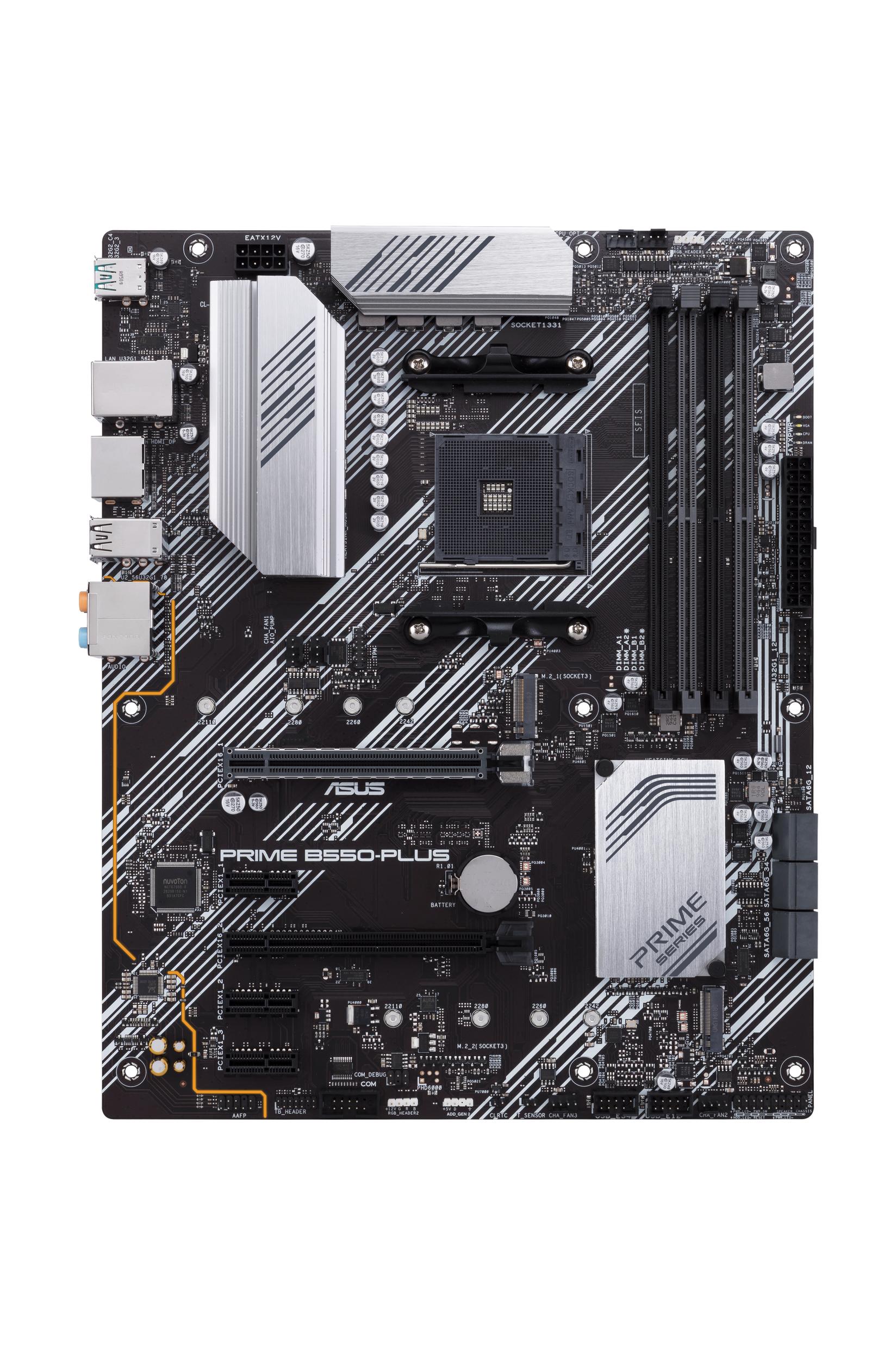 ASUS PRIME B550-PLUS AMD B550 Socket AM4 ATX Matična ploča, 128 GB, 3rd Generation Ryzen 5/7, DDR4, M.2/SATA