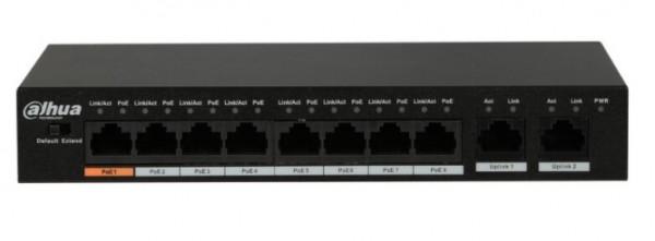 DAHUA POE switch prekidač PFS3010-8ET-96 10/100 RJ45 ports, UPLINK 2xGbit