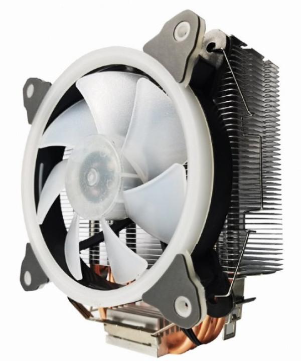 Kuler CPU-HURACAN-ARGB-X130 LED UNI 150W 120mm.Fan +/-1600rpm 26dBa LGA 775/115x/1200/AMD sivi