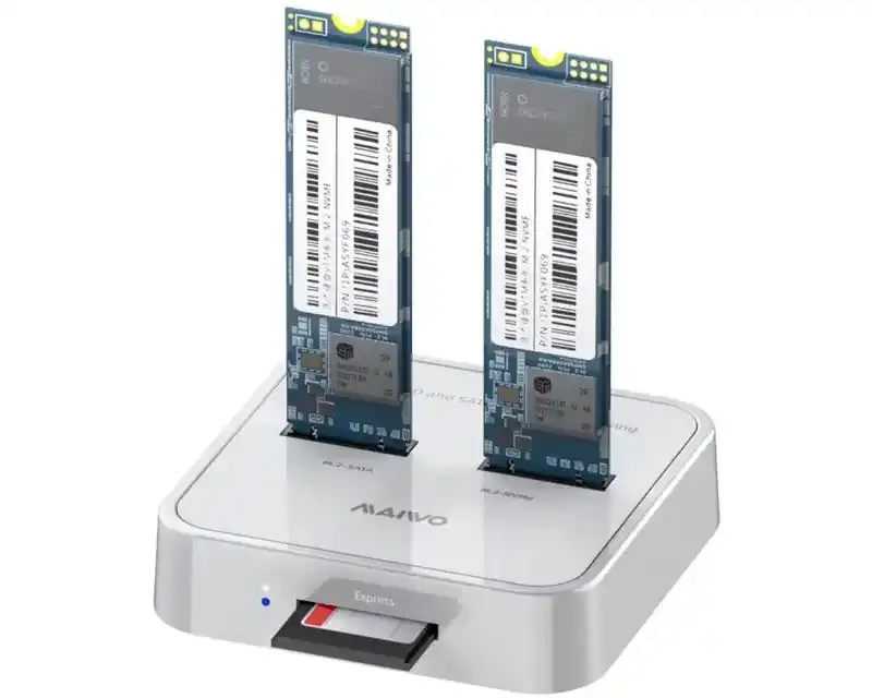MAIWO USB Docking station 2xM.2 (SATA i NVME) K3016SD sivi