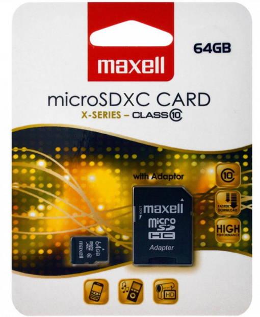 MAXELL Micro SD kartica XC 64GB CLASS 10 i adapter
