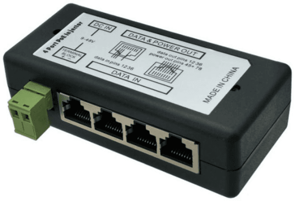 Pasivni POE Injektor POE-INJ-4xRJ45 4CH za IP Network Camera Ubiquiti i MikroT