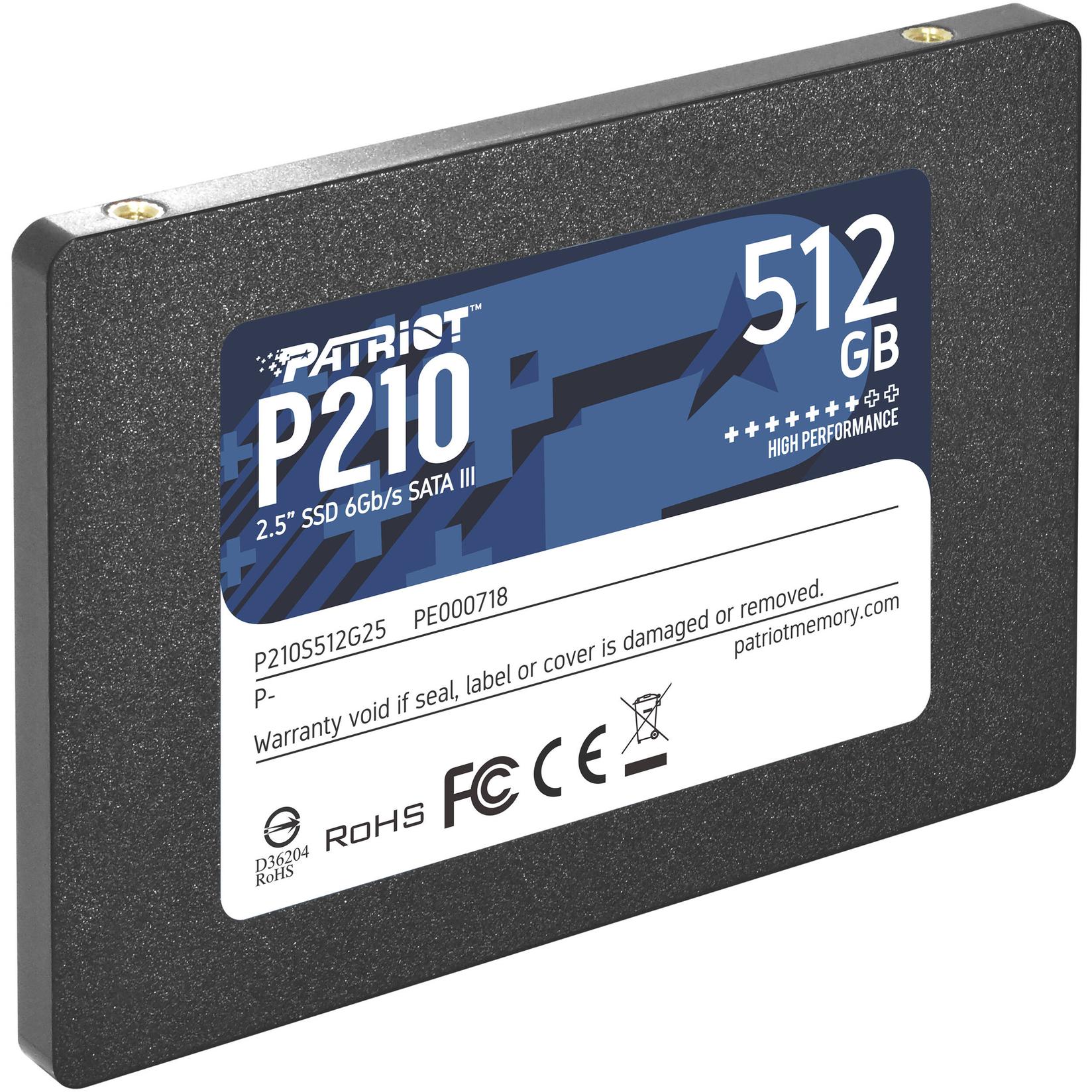 PATRIOT SSD 2.5 SATA 3 512 GB P210 520 MB/s/ 430 MB/s P210S512G25