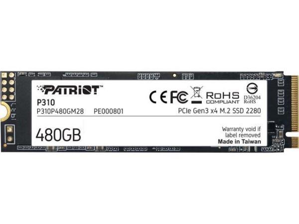 PATRIOT SSD M.2 NVMe 480GB P310 1700 MB/s/1500 MB/s P310P480GM28