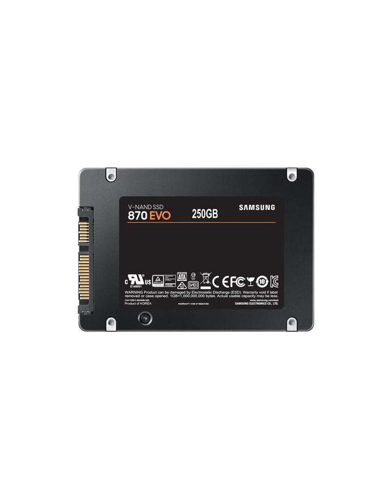 Samsung 870EVO Series 2.5" SATA III SSD Disk, 250 GB, 560/530 Mb/s