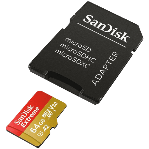 SANDISK Memorijska kartica Extreme microSDXC 64GB for Action Cams and Drones + SD Adapter - 160MB/s A2 C10 V30 UHS-I U3