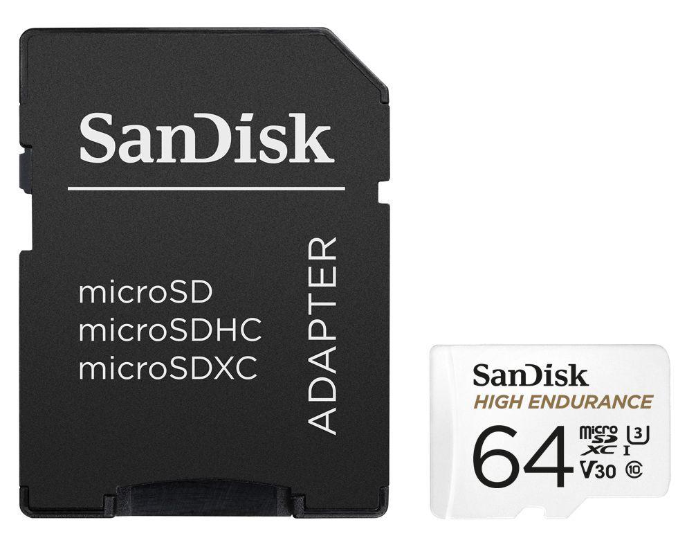 SanDisk High Endurance MicroSDXC Memorijska kartica 64 GB, 100/40 MB/s + SD Adapter