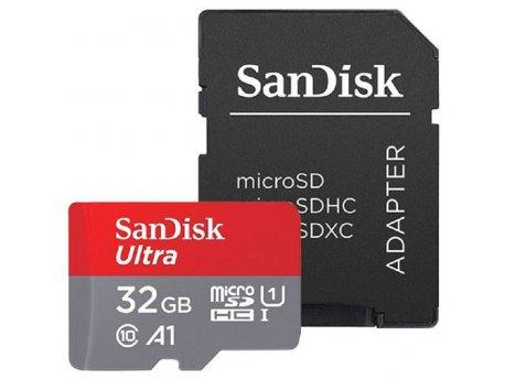 SanDisk Ultra MicroSDHC Memorijska kartica, 32 GB, 120 MB/s + SD Adapter