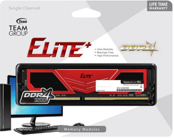 Selected image for TEAM GROUP Ram memorija Team Elite DDR4 PLUS RED UD-D4 16GB 3200MHz 1.2V 22-22-22-52 TPRD416G3200HC2201