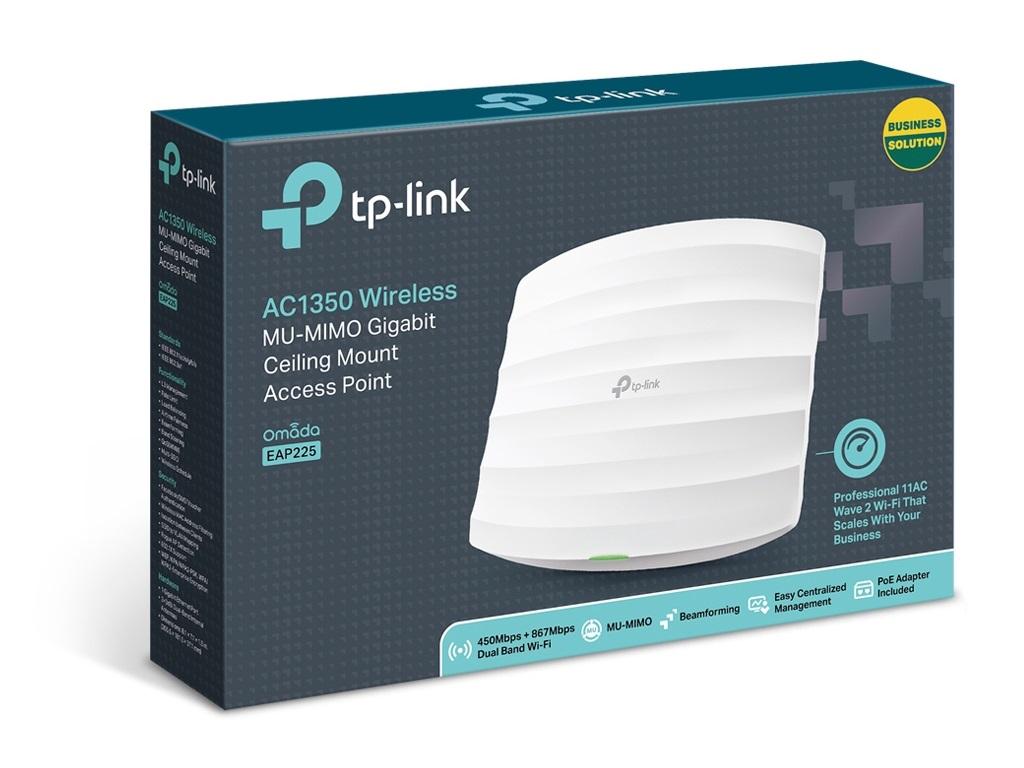 Selected image for TP-LINK Ruter EAP225 Wi-Fi/AC1350/867Mbps/450Mbps/1x GLAN/ 4x interna antena