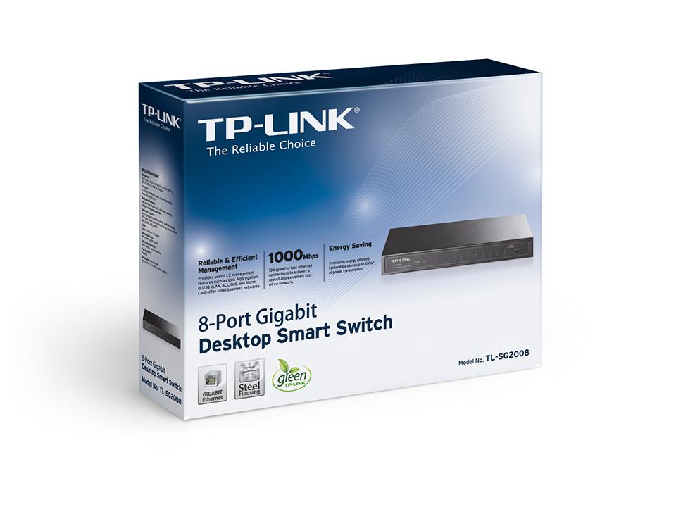 Selected image for TP-LINK Switch TL-SG2008 Gigabit/8x RJ45/10/100/1000Mbps/Smart/Desktop metalno kućište crni