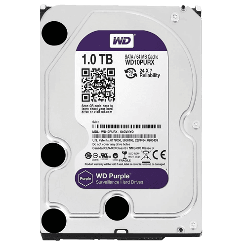 WD Hard disk 1TB 3.5" SATA III 64MB IntelliPower WD10PURZ Purple