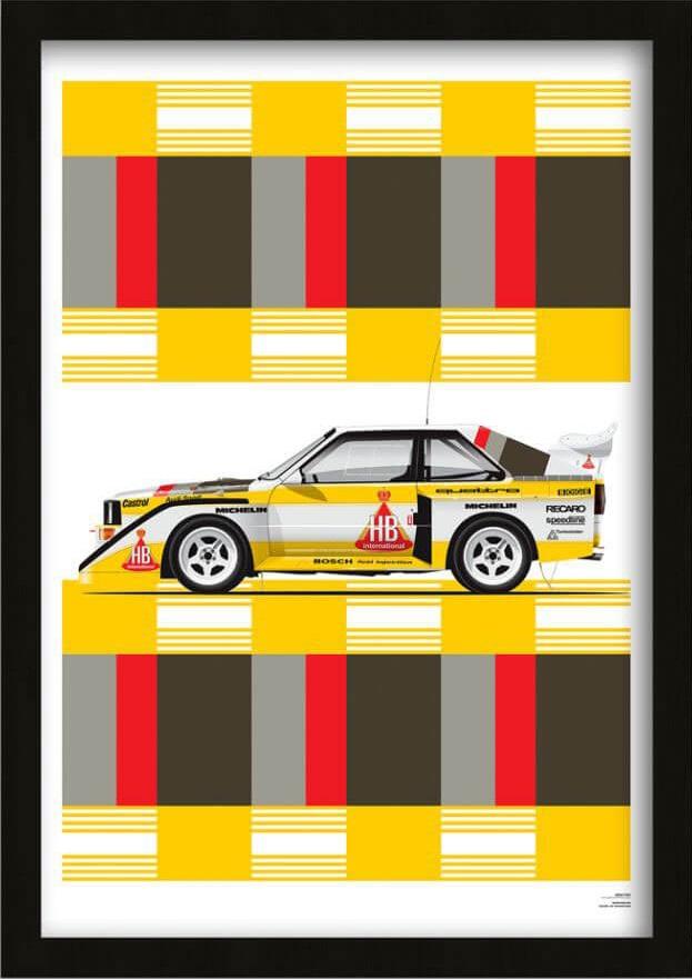 HEEL TREAD Poster "Audi Quattro Rally" 50X70cm