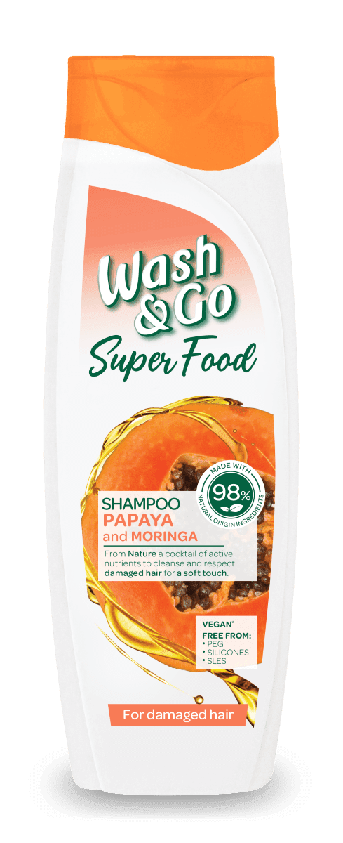WASH & GO Šampon SUPERFOOD papaja 400 ml