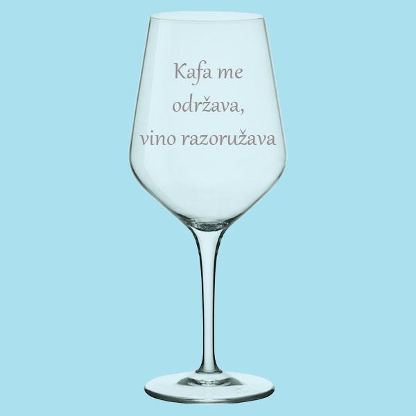 HAPPY PUMPKIN Čaša za vino ''Kafa me održava, vino razoružava''