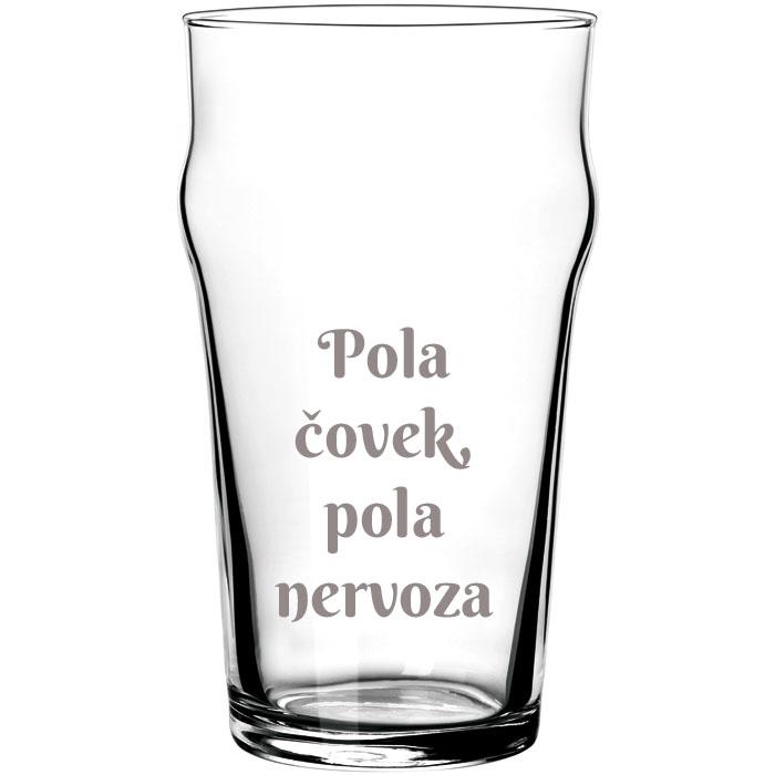 Selected image for HAPPY PUMPKIN Čaša za pivo ''Pola čovek, pola nervoza''