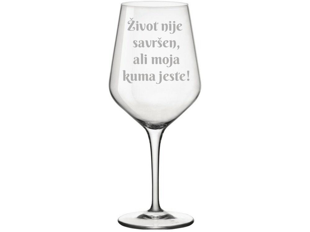HAPPY PUMPKIN Čaša za vino ''Život nije savršen, ali moja kuma jeste''