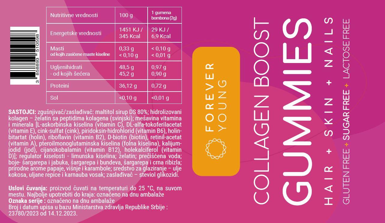 Selected image for Forever Young Collagen Boost Gumene bombone 2+1, 120g