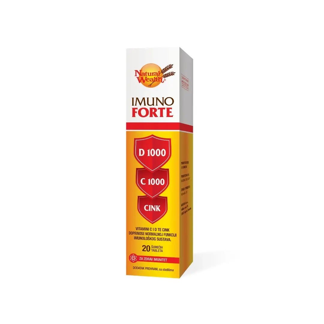 Selected image for NATURAL WEALTH Imuno Forte šumeće tablete D 1000 C 1000 Cink 20/1