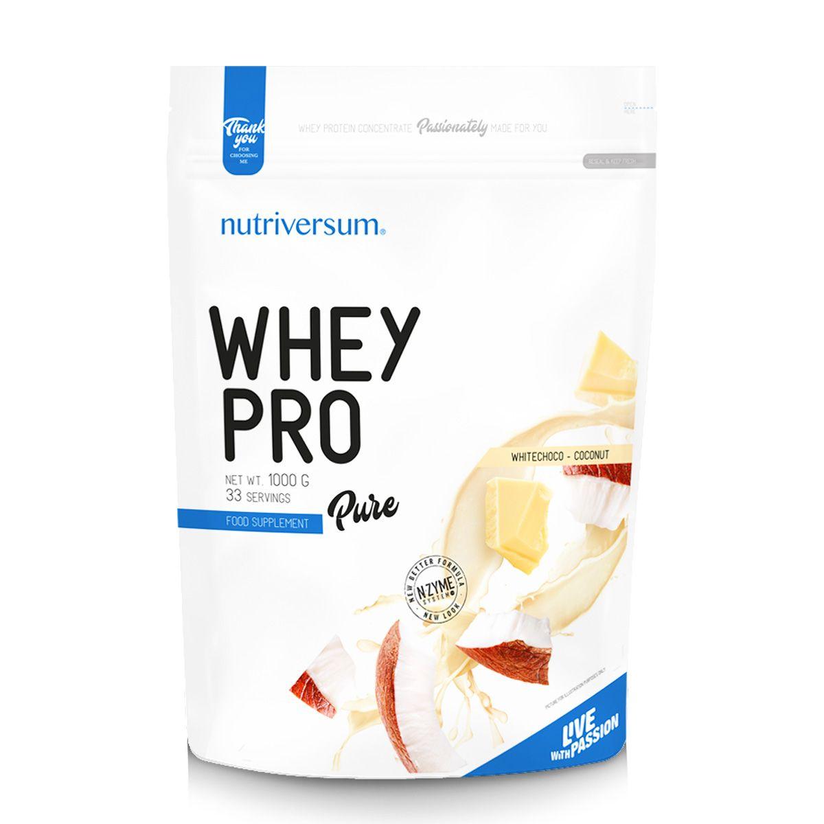 NUTRIVERSUM Whey Pro protein bela čokolada-kokos 1kg