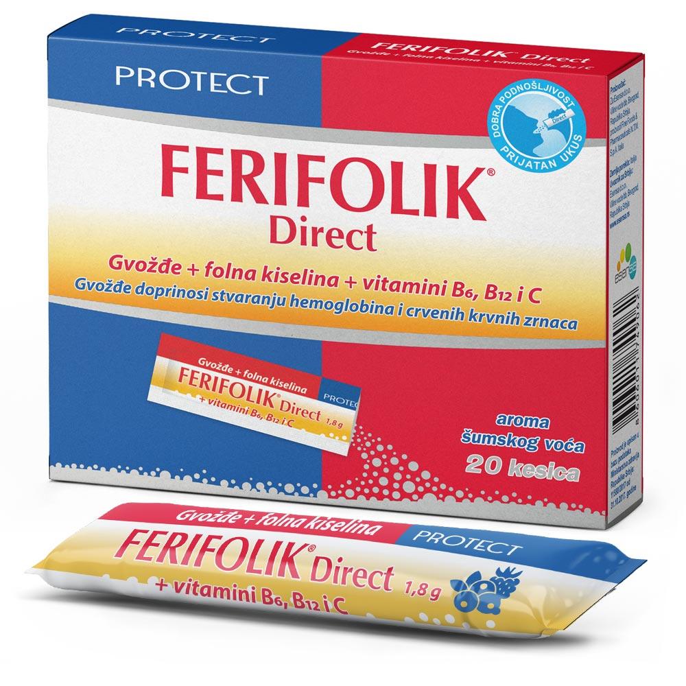 Ferifolik direct gvožđe + folna oralni prašak 20 kesica