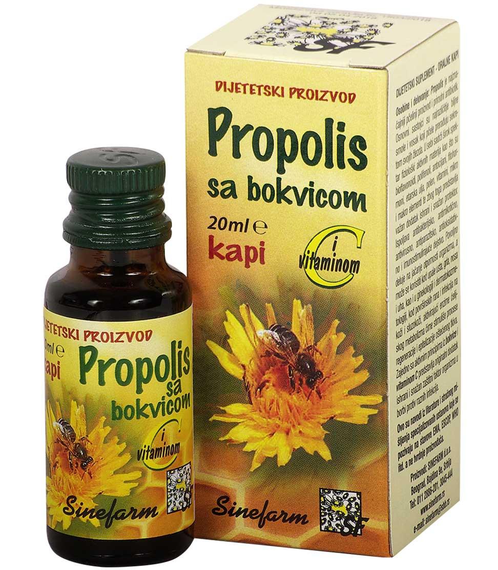 SINEFARM Propolis kapi sa bokvicom i C vitaminom 20 ml