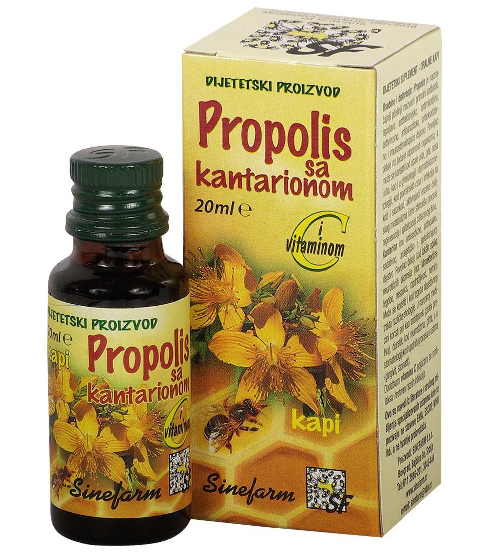 SINEFARM Propolis kapi sa kantarionom i C vitaminom 20 ml
